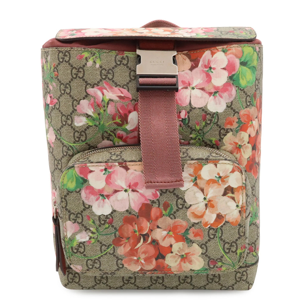 GUCCI GG Blooms Supreme Backpack Rucksack Daypack Flower Beige Pink Multicolo...